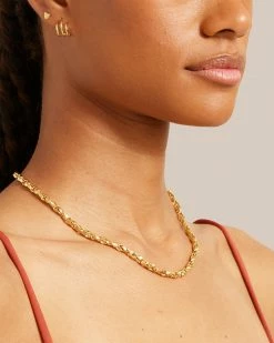 Laura Estrada 14K Gold Plated Woven Link Necklace Accessories