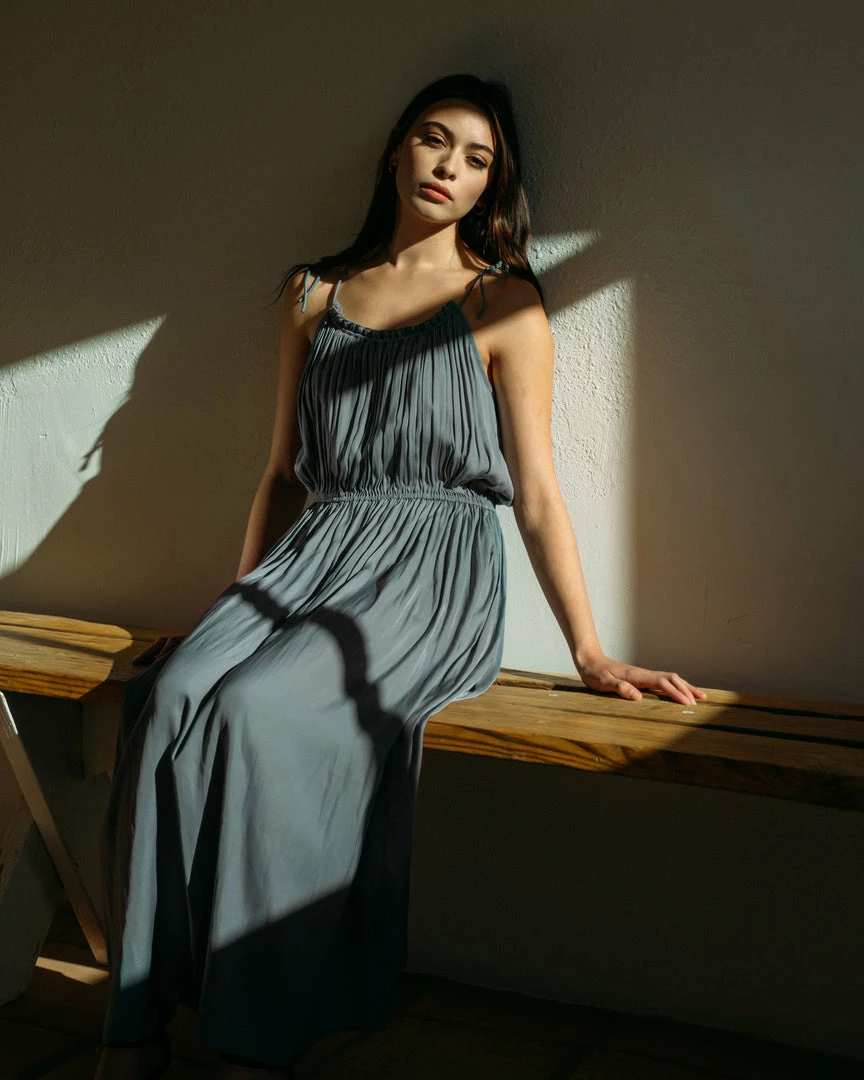 Hua Jia Aileen Tie-Shoulder Maxi Dress