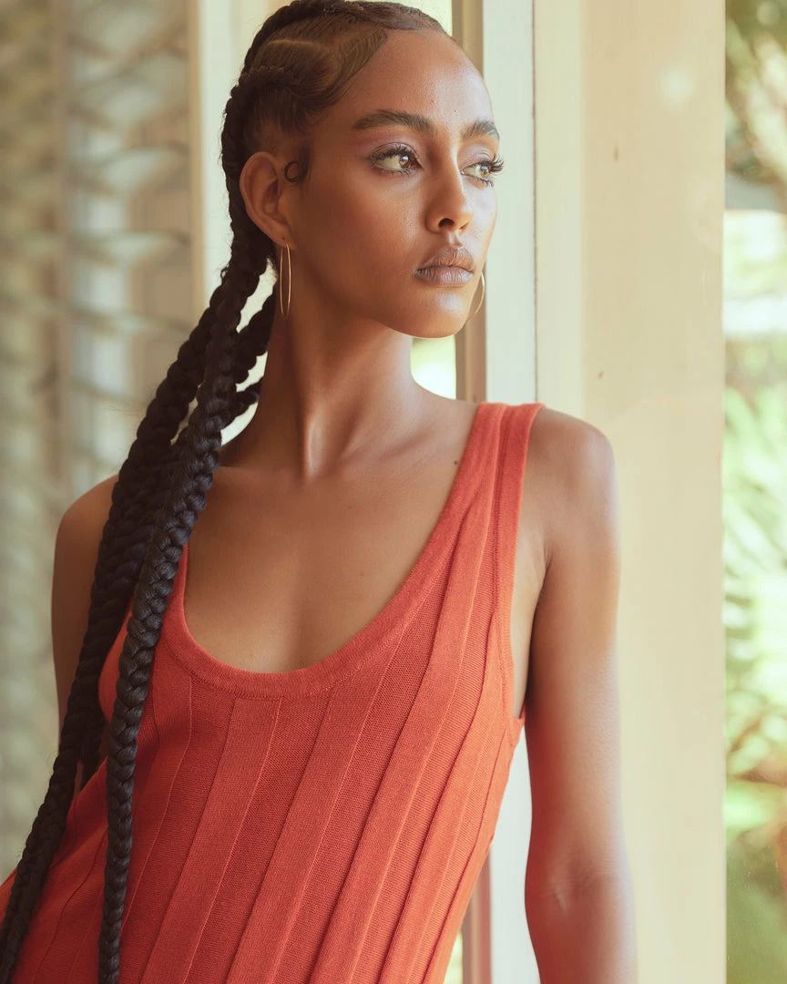 Sky Ocean Development Limited Clothing Anina Reversible Wide Rib Dress