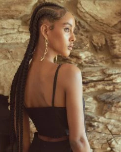 Laura Estrada Polished Brass Organic Form Drop Earrings Accessories