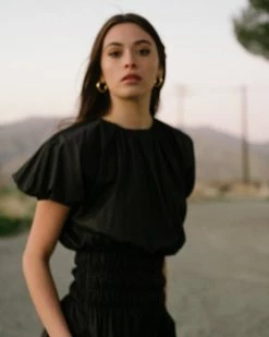 Hua Jia Krysta Cinched Waist Blouson Top Dress