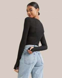 Hua Shang Group (H.K.) Ltd Audra Sheer Long Sleeve Tee Lounge