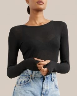 Hua Shang Group (H.K.) Ltd Audra Sheer Long Sleeve Tee Lounge