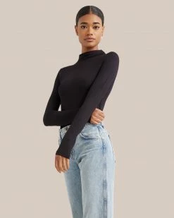 UBASE INTERNATIONAL, INC. Ava Mock-Neck Long-Sleeve Tee Lounge