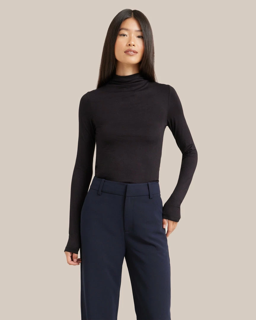 UBASE INTERNATIONAL, INC. Ava Mock-Neck Long-Sleeve Tee Lounge