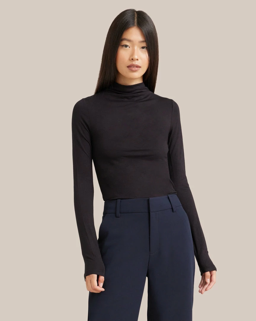 UBASE INTERNATIONAL, INC. Ava Mock-Neck Long-Sleeve Tee Lounge