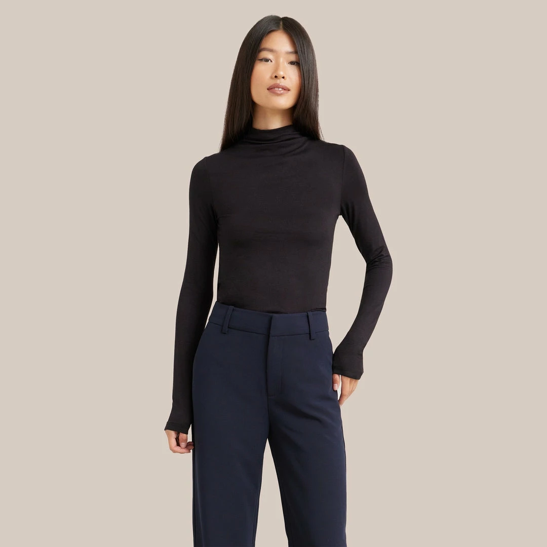 UBASE INTERNATIONAL, INC. Ava Mock-Neck Long-Sleeve Tee Lounge