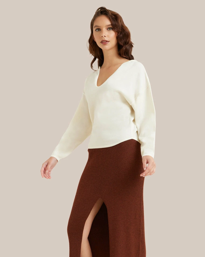 Sky Ocean Development Limited Bree Scallop-Neck Merino Wool Sweater Clothing