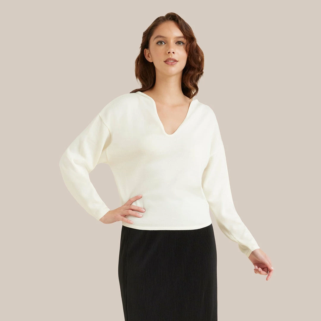 Sky Ocean Development Limited Bree Scallop-Neck Merino Wool Sweater Clothing