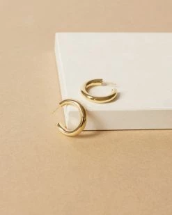 Machete Work Gold Chunky Midi Hoops