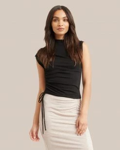 Hua Shang Group (H.K.) Ltd Lounge Jocelyn Asymmetrical Ruched Side Sleeveless Tee