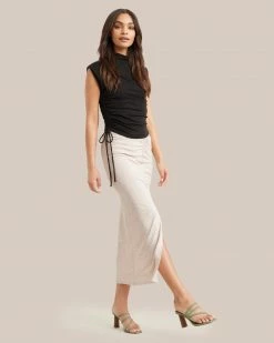 Hua Shang Group (H.K.) Ltd Lounge Jocelyn Asymmetrical Ruched Side Sleeveless Tee