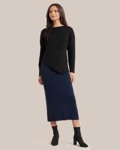 Hwa Fong Company Jourdan Asymmetric Hem Sweater