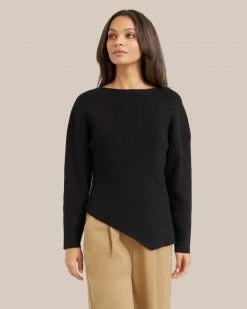 Hwa Fong Company Jourdan Asymmetric Hem Sweater