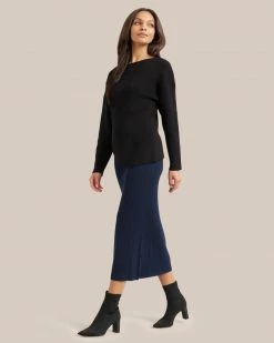 Hwa Fong Company Jourdan Asymmetric Hem Sweater