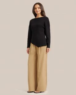 Hwa Fong Company Jourdan Asymmetric Hem Sweater