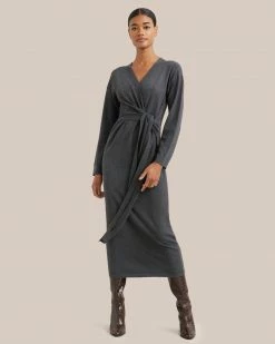Brilliant Wise Corporation Limited Lenese Front-Wrap Midi Dress