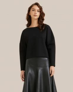 Asia Consultancy Co., Ltd Lina Cropped Crew Neck Ponte Sweatshirt