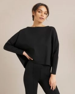 Asia Consultancy Co., Ltd Lina Cropped Crew Neck Ponte Sweatshirt