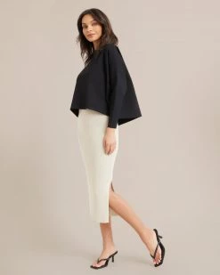 Asia Consultancy Co., Ltd Lina Cropped Crew Neck Ponte Sweatshirt