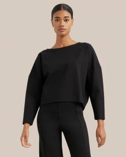 Asia Consultancy Co., Ltd Lina Cropped Crew Neck Ponte Sweatshirt