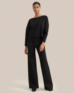 Asia Consultancy Co., Ltd Lina Cropped Crew Neck Ponte Sweatshirt