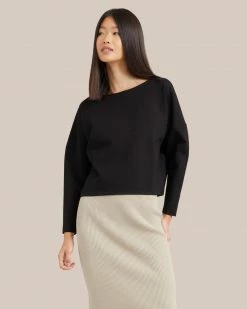 Asia Consultancy Co., Ltd Lina Cropped Crew Neck Ponte Sweatshirt