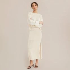 Modern Ref Liu Linen Blend Maxi Skirt Clothing
