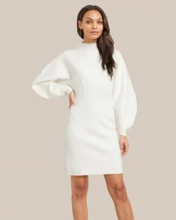 Hwa Fong Company Celebrate Moya Mock-Neck Mini Sweater Dress