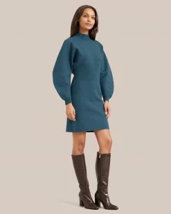 Hwa Fong Company Celebrate Moya Mock-Neck Mini Sweater Dress
