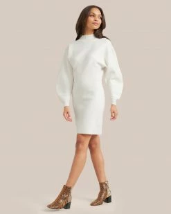 Hwa Fong Company Celebrate Moya Mock-Neck Mini Sweater Dress