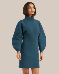 Hwa Fong Company Celebrate Moya Mock-Neck Mini Sweater Dress