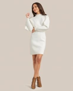 Hwa Fong Company Celebrate Moya Mock-Neck Mini Sweater Dress