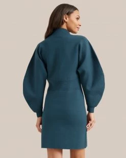 Hwa Fong Company Celebrate Moya Mock-Neck Mini Sweater Dress