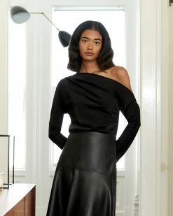 Hua Jia Celebrate Peyton Draped One Shoulder Blouse