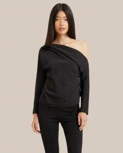 Hua Jia Celebrate Peyton Draped One Shoulder Blouse