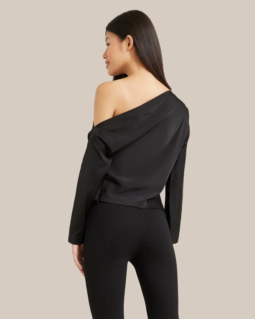 Hua Jia Celebrate Peyton Draped One Shoulder Blouse