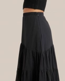 Fashion Apparels Runa Tiered Cotton Maxi Skirt
