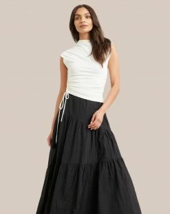 Fashion Apparels Runa Tiered Cotton Maxi Skirt