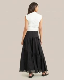 Fashion Apparels Runa Tiered Cotton Maxi Skirt