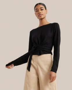 Hwa Fong Company Stevie Long-Sleeve Wrap Sweater