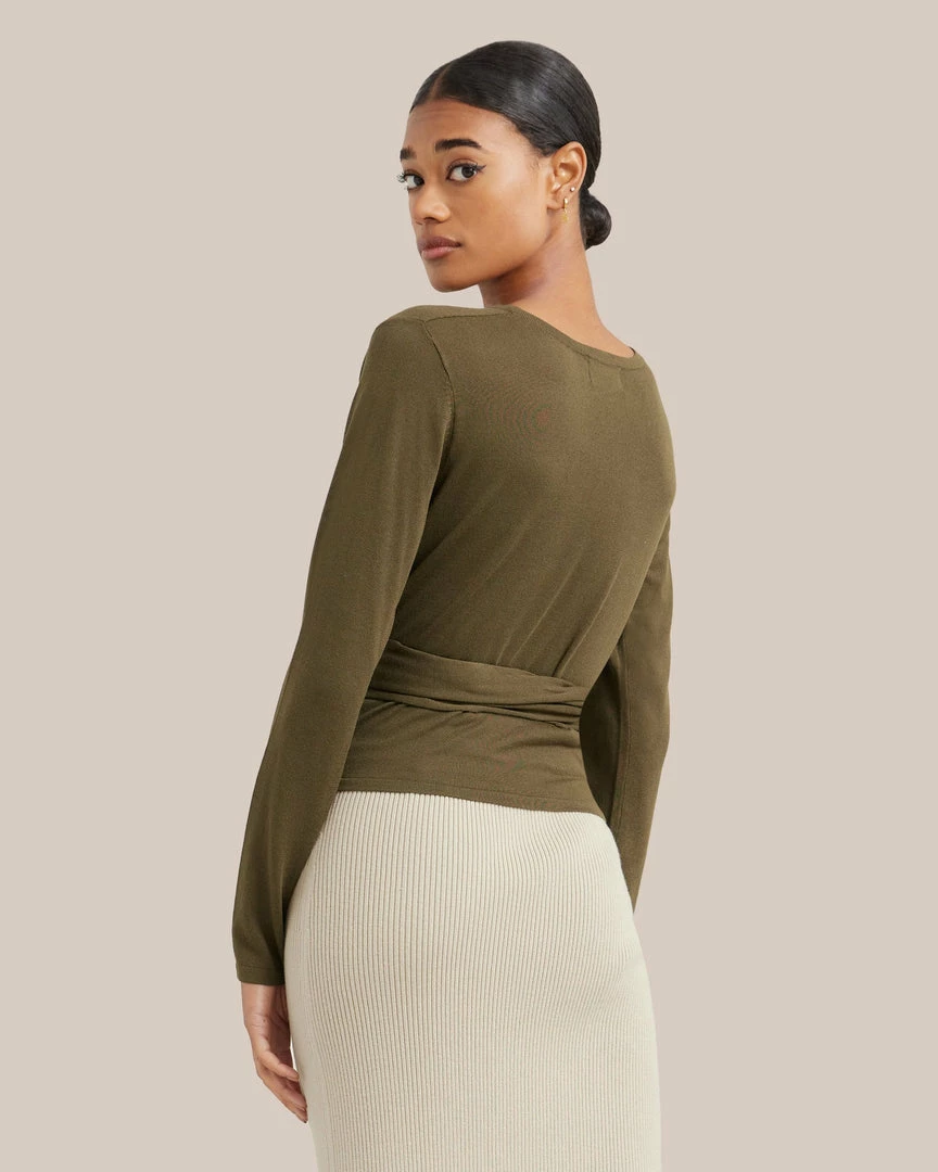 Hwa Fong Company Stevie Long-Sleeve Wrap Sweater Clothing