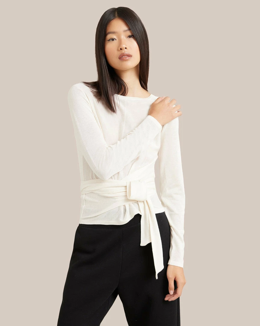 Hwa Fong Company Stevie Long-Sleeve Wrap Sweater