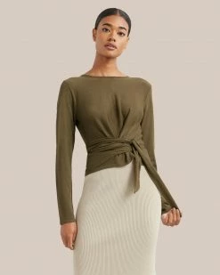 Hwa Fong Company Stevie Long-Sleeve Wrap Sweater Clothing