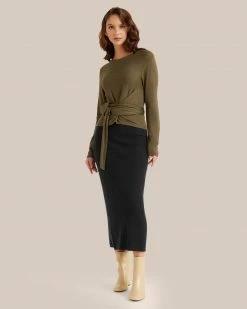 Hwa Fong Company Stevie Long-Sleeve Wrap Sweater Clothing