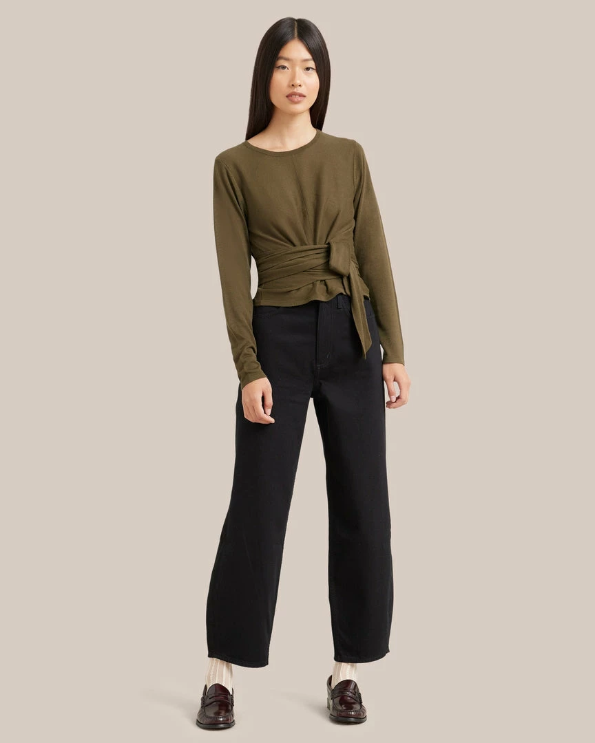 Hwa Fong Company Stevie Long-Sleeve Wrap Sweater Clothing