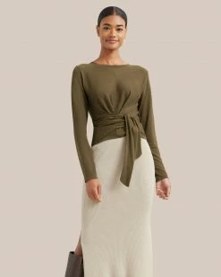 Hwa Fong Company Stevie Long-Sleeve Wrap Sweater Clothing