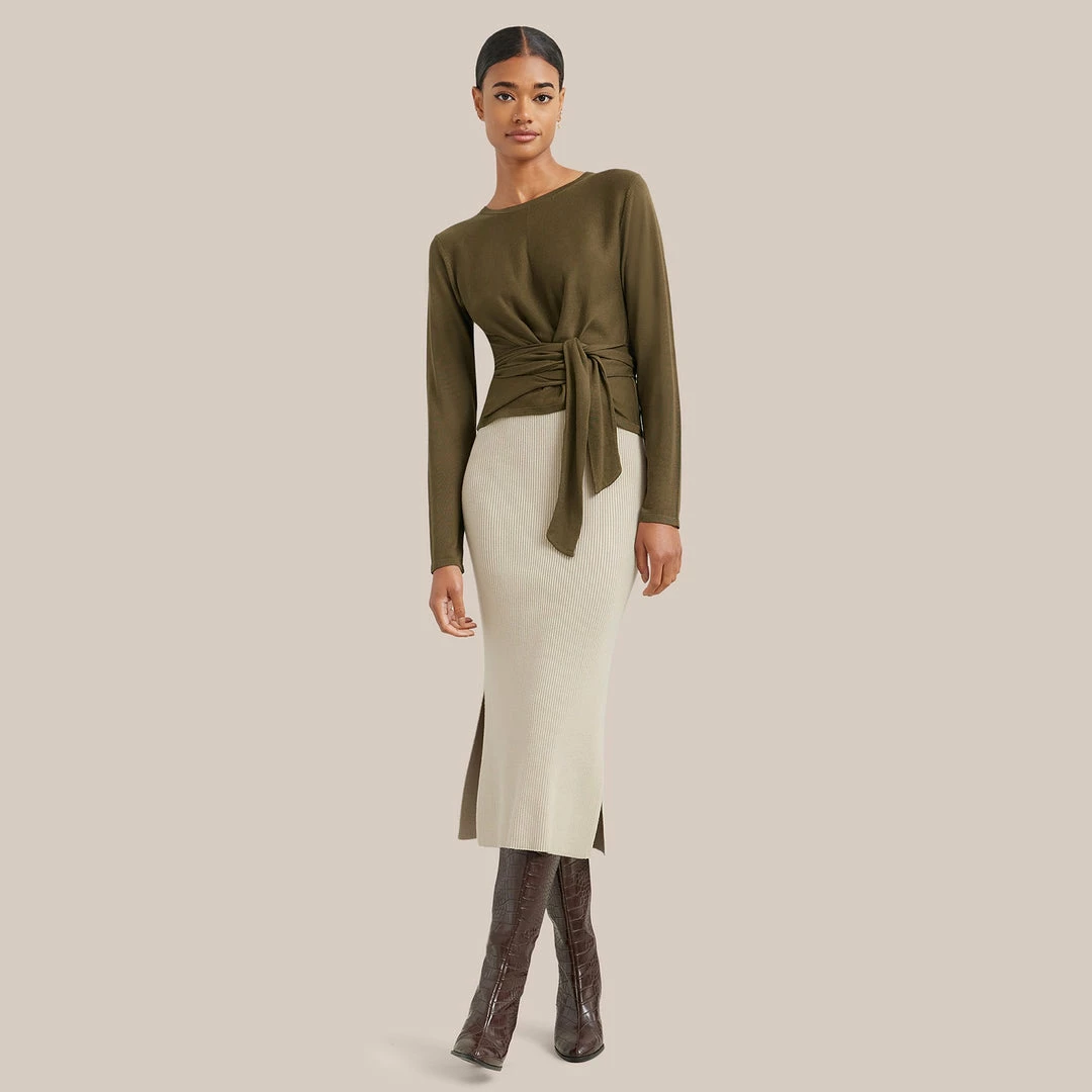 Hwa Fong Company Stevie Long-Sleeve Wrap Sweater Clothing