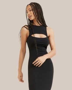 Fore Collection Trina Front Cutout Ribbed Knit Dress