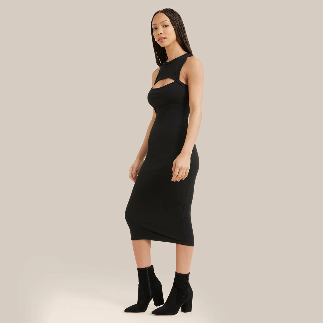 Fore Collection Trina Front Cutout Ribbed Knit Dress
